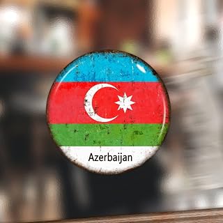 50 Pieces Azerbaijan Flag Vinyl Laptop Sticker Patriotic Gift Vinyl Stickers Patriotic Flag Waterproof Water Bottle Stickers Perfect for Water Bottle Laptop Phone Suitcase 4inch