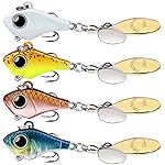 TRUSCEND Wide Search Cover Vibe Tail Spinner, Easy Catch Fishing Lures with Vibrating, Swimming, Jigging Action, BKK Super Slide Sharp Hook, Accurate Long Cast Fishing Spinner for Bass, Trout 3/8oz