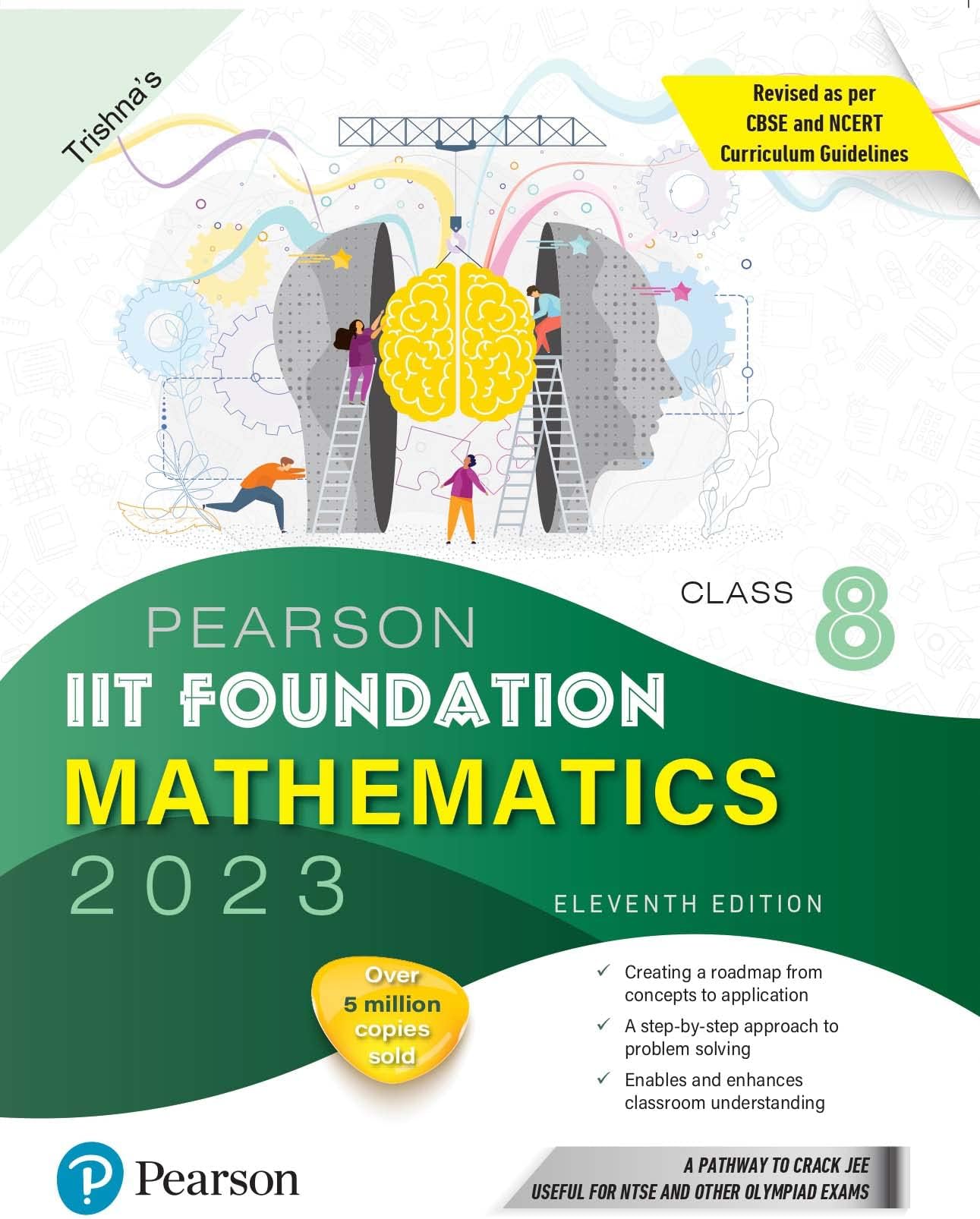 Pearson IIT Foundation Mathematics Class 8, for JEE, NTSE, Olympiad| Revised CBSE and NCERT'23|Free access to e-library for Self Preparation - Fifth Edition 2023
