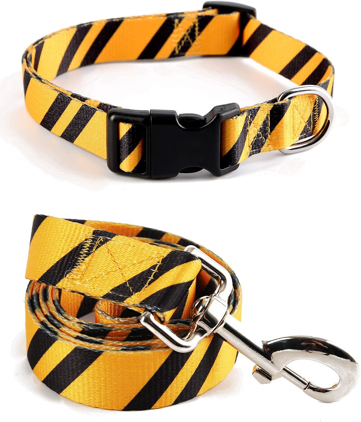 Coomour 2PCS Halloween Dog Collar Pet Cat Puppy Wizard School Printing Adjustable Collars with Funny Leash for Pets Dogs Cats Small…