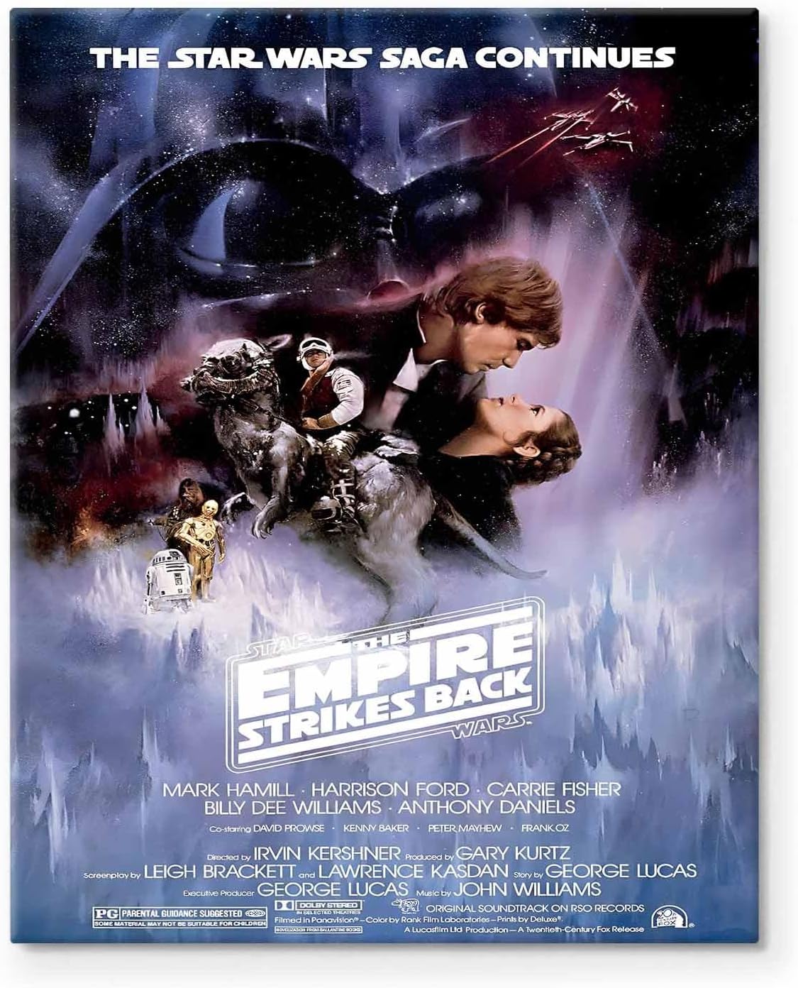 Star Wars Canvas Wall Art, The Empire Strikes Back Retro Movie Poster Print, Framed Sci-Fi Wall Aesthetic Decor for Bedroom, Game Room, Movie Theater or Home Theater Room 24x30inch