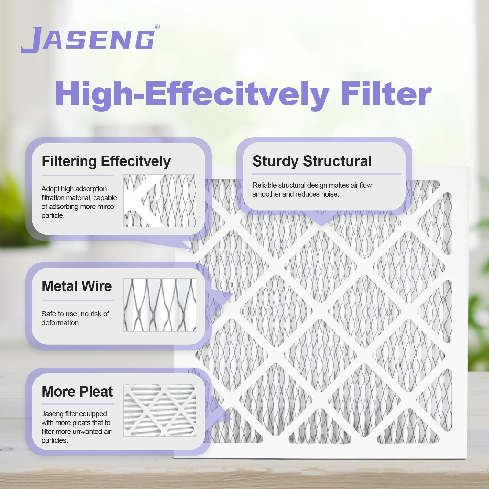 Filtros de aire para horno de 14 x 14 x 1, paquete de 4, MERV 11 MPR 1000 y FPR 7, repuesto de filtro de aire HVAC (dimensiones exactas: 13 3/4 x 13 3/4 x 3/4 pulgadas)