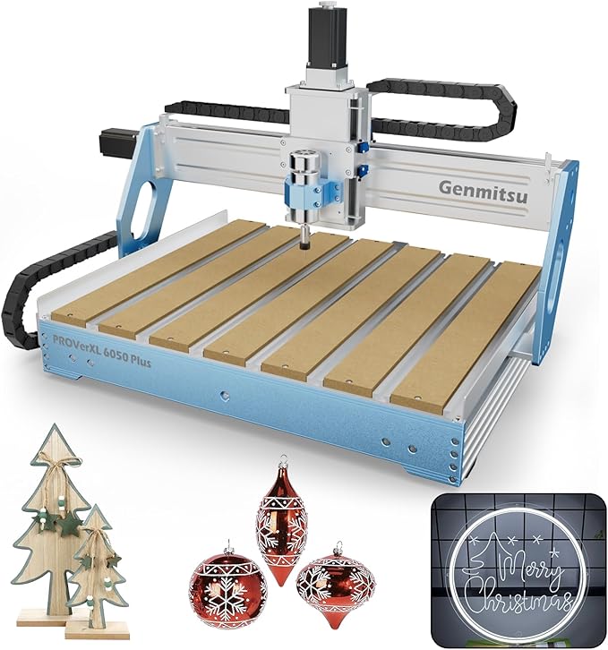 Genmitsu CNC Machine PROVerXL 6050 Plus for Metal Wood Acrylic MDF Carving, GRBL Control, 3 Axis Milling Cutter, Working Area 600 x 500 x 115 mm