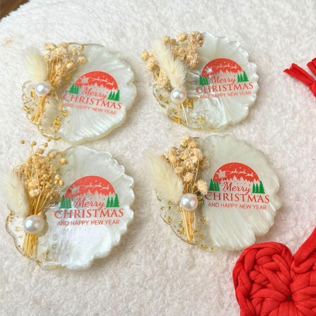 Christmas Luxury Favors - Custom 3D UV Printed Epoxy Magnets - Unique Party Favors for Guests - Elegant Bulk Gifts for Weddings, Engagements, Anniversaries & Islamic Events 10 Pcs