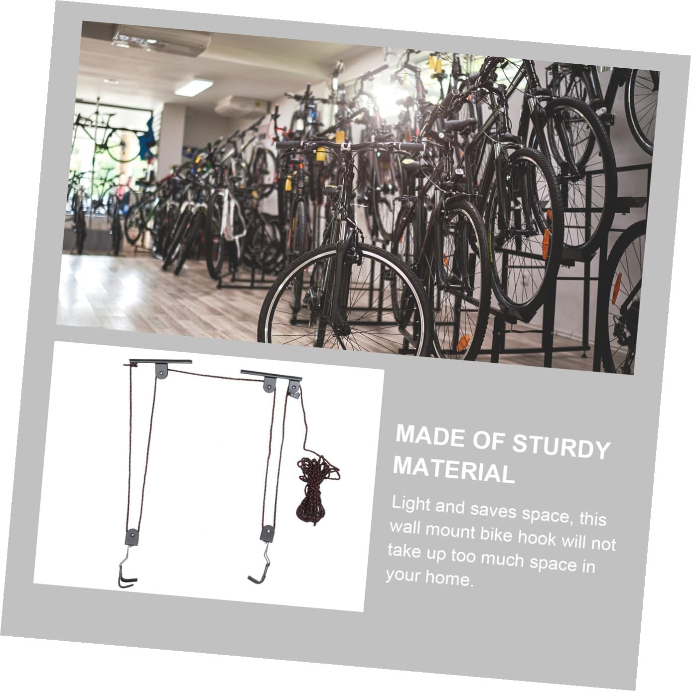 1set Bike Ceiling Mount Rack Garage Wall Hanger for Indoor Storage Hook for Road Folding Lightweight Design Easy to Install Space-saving for Cycling Enthusiasts