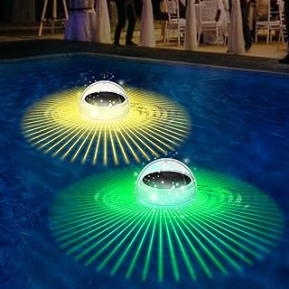 Solar Floating Pool Lights,Pool Lights That Float with RGB Color Changing,Waterproof Floating Pool Lights for Swimming Pool Accessories,Outdoor Light Up LED Pool Light for Pool,Pond,Spa,Hot Tub