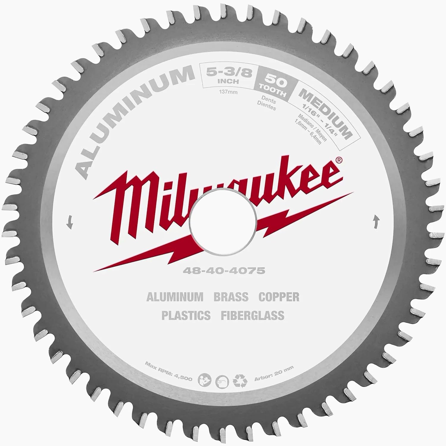 Milwaukee 48-40-4075 5-3/8-Inch 50T Non-Ferrous Metal Blade