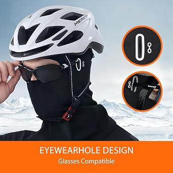 Balaclava Ski Mask for Men Windproof Thermal with Glasses Hole for Motorcycle Cycling Skiing Running Black
