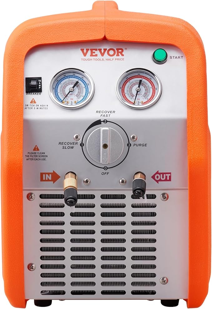 Máquina de Recuperación de Refrigerante VEVOR 1 HP, Doble Cilindro, 120V miniatura 9