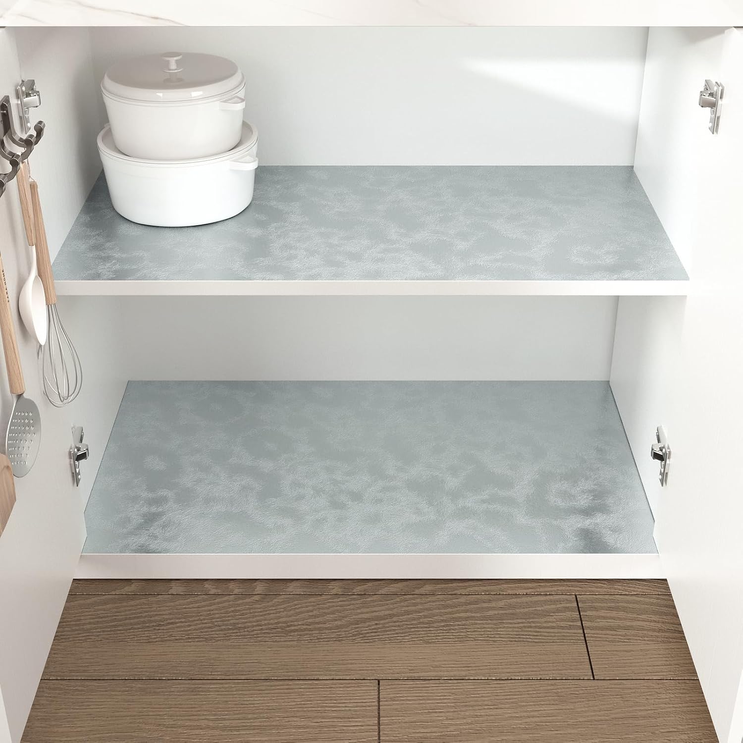 Wallercity Stainless Steel Contact Paper Silver Metallic Textured Wallpaper Oil Proof Matte Embossed Stainless Steel Silver Contact Paper Peel and Stick Countertops Wallpaper for Kitchen 15.8"x236"