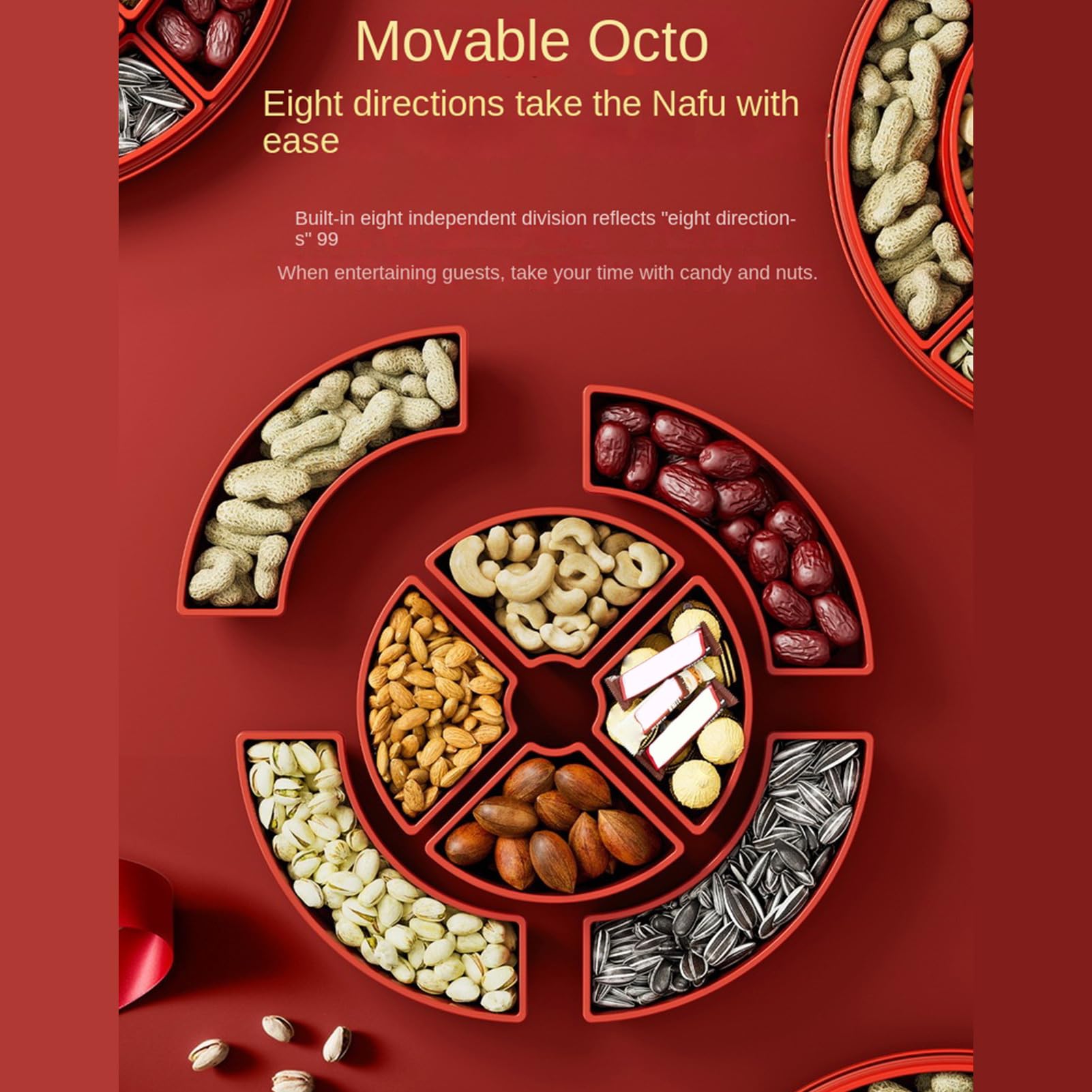 Bandeja Para Snacks para Almacenamiento Hermética Transparente con Doble | Bandeja De Servir Snacks De Doble Capa Transparente Y Hermética Para Nueces, Dulces, Cocina, Viaje, , Picnic, y