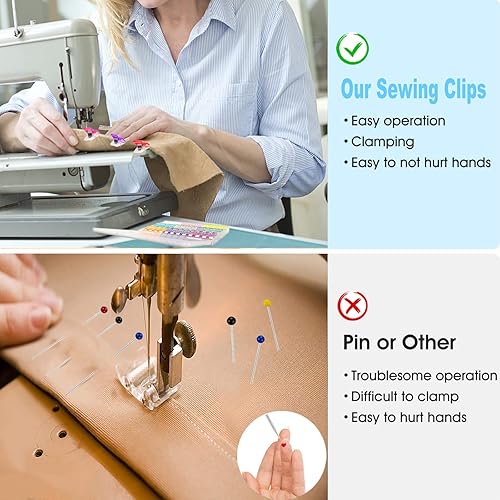 Miniatura 3 de Clips de costura para tela, paquete de 40 unidades, mini abrazaderas Wonder, clips de acolchado, herramientas de manualidades multicolor para