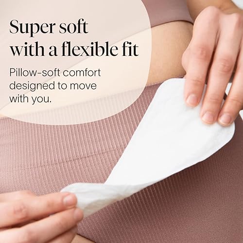 Vista 2 de Cora Period Regular Liners Sábana superior 100% algodón orgánico Ultra fino, de rápida absorción Hipoalergénico Probado dermatológicamente