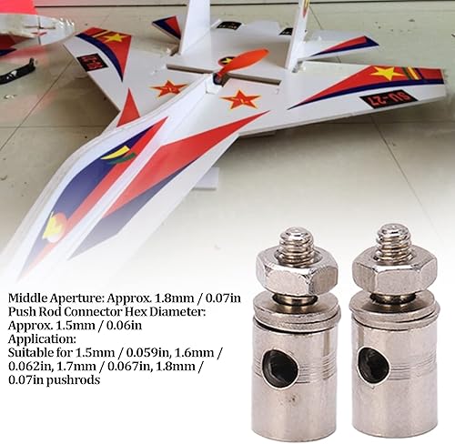 Miniatura 2 de Tapón de conexión ajustable de varilla de empuje para avión RC, 10 unidades RC 0.071 in Conector de varilla de empuje Tapones de enlace para modelo