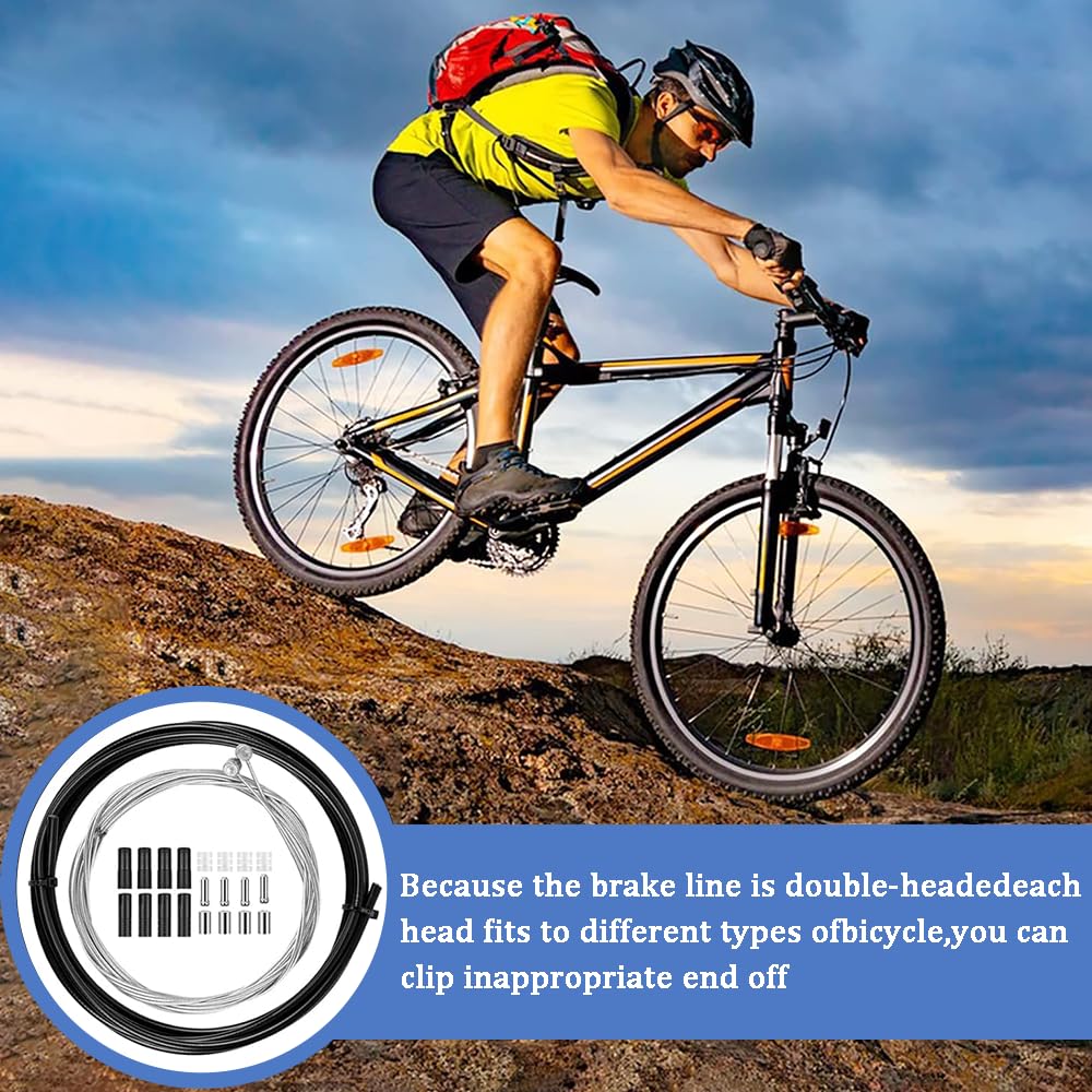 Universal-Fahrrad-Schaltzugset Inkl. Bremszüge – Edelstahl & PVC, 2m Lang, Für MTB, Rennrad, Citybike