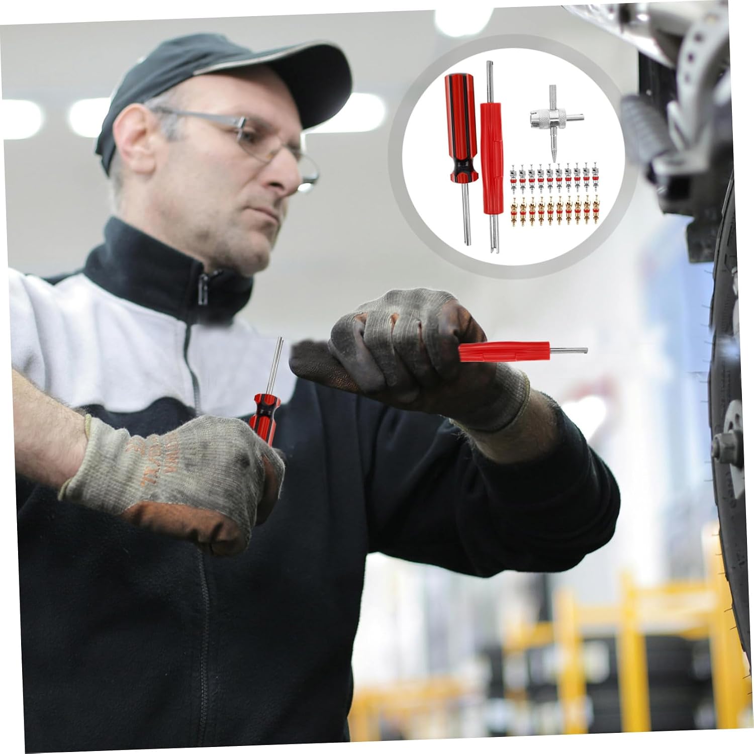 PRETYZOOM 1 Set Efficient Tire Valve Core Remover Tool Set Durable Single Head Design with Comfortable Handle for Quick Tire Repairs Portable and Ergonomic Valve Stem Installer for Cars and