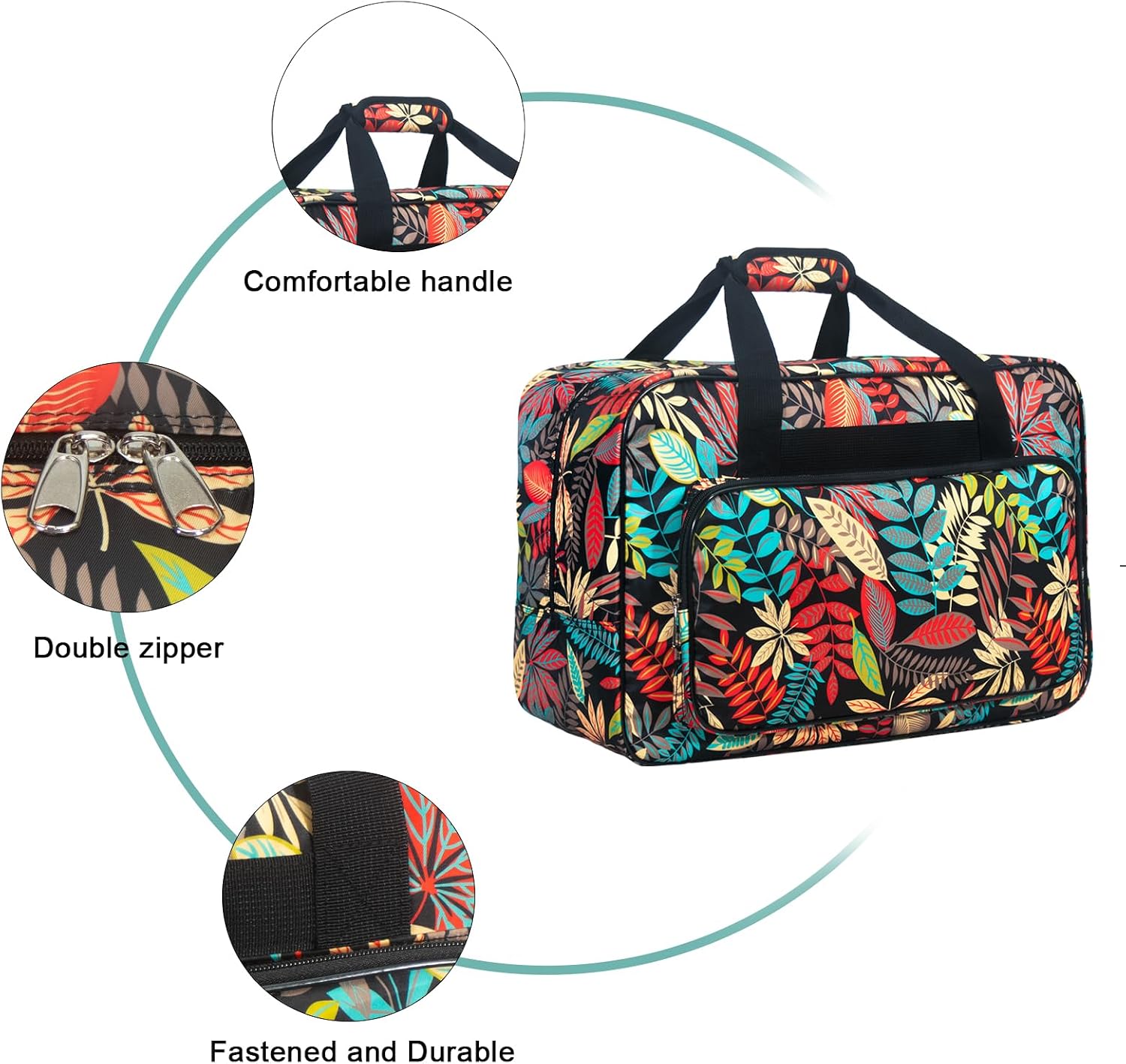 Sewing Machine Carrying Case，Sewing Machine Carrying Case Tote Bag，Universal Tote Storage Bag with Pockets and Handles, Suitable for Most Standard Singer, Janome (Black)