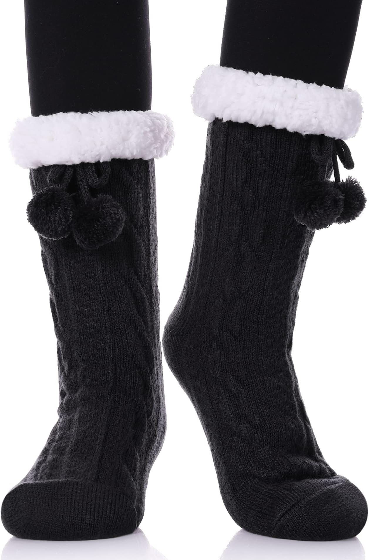 YebingWomens Non Slip Slipper Socks Winter Warm Soft Cozy Fuzzy Fleece-lined Grippers Home Socks