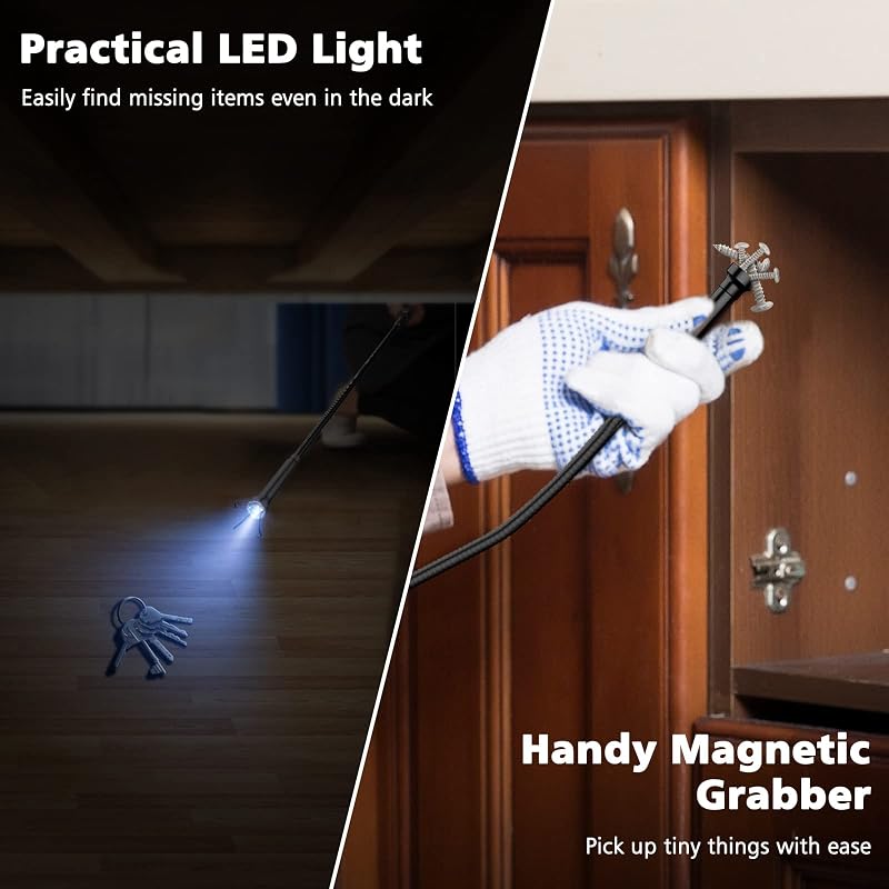 Housolution 72 cm mágneses fogó LED világítással, rugalmas szerszám szögcsipesszel