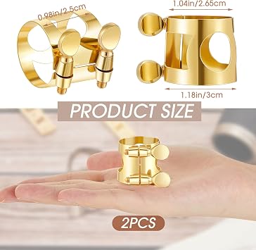 2 Pcs Alto Saxophone Ligature, Gold Sax Mouthpiece Fastener