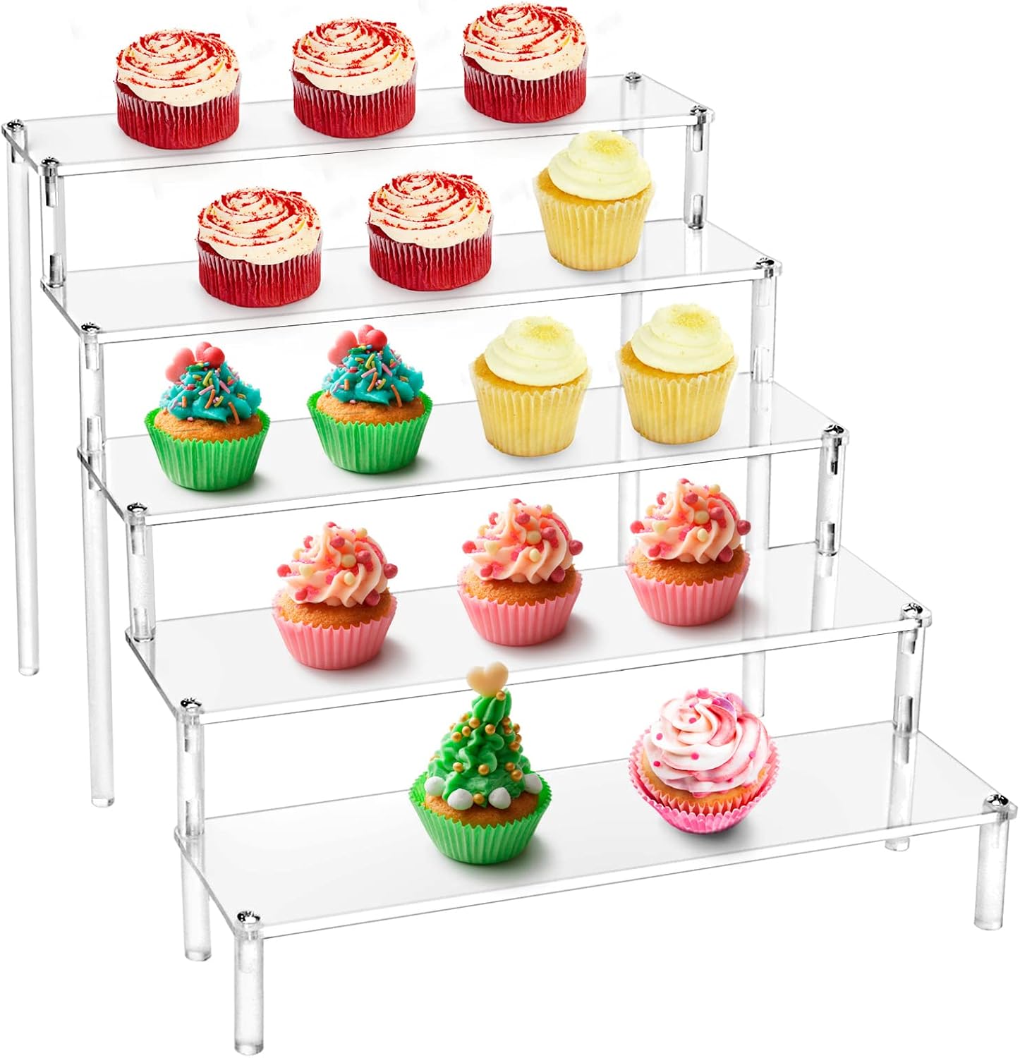 QWORK Acrylic Display Stand with cupcakes