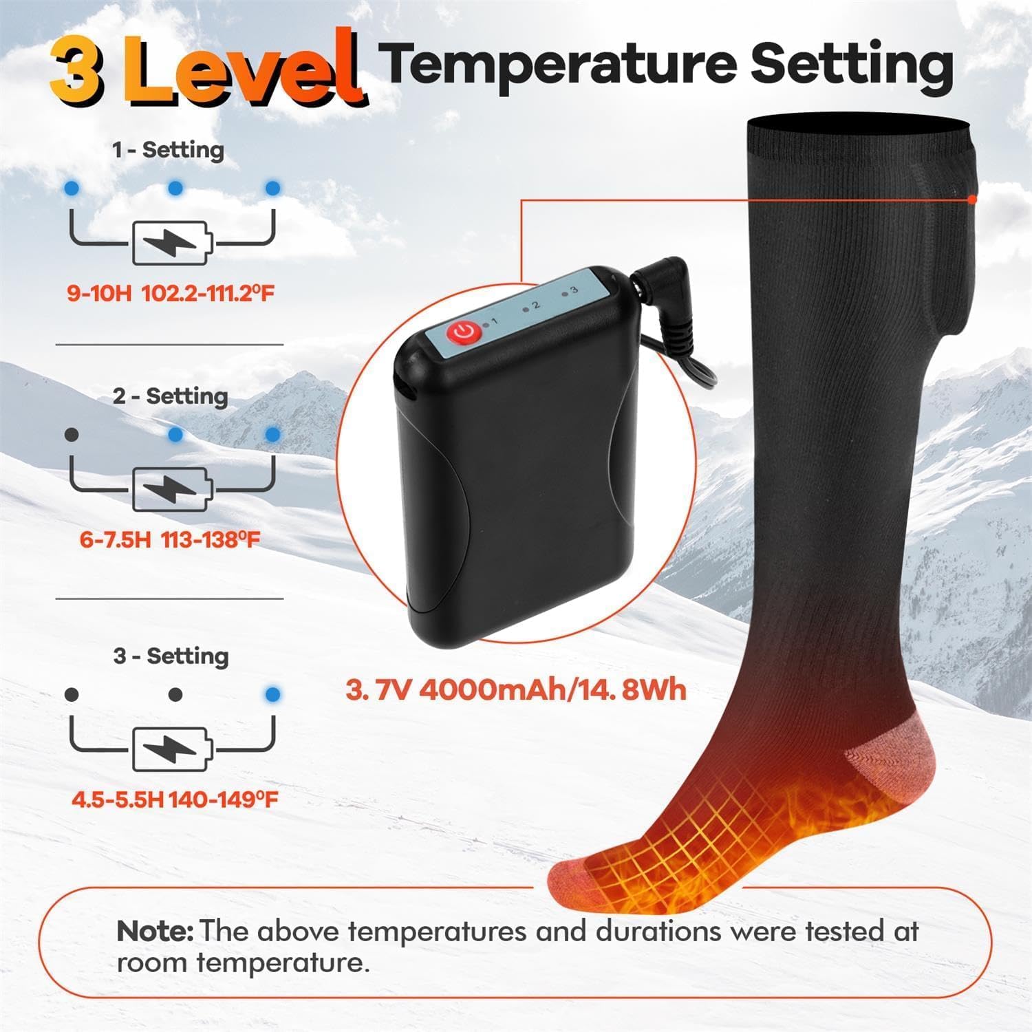 Heated Socks Fabric Detail