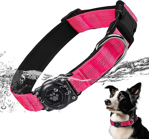 Miniatura 22 de Collar de perro reflectante AirTag – Collar de perro 100% impermeable con soporte AirTag Extra duradero, suave acolchado AirTag collares de perro