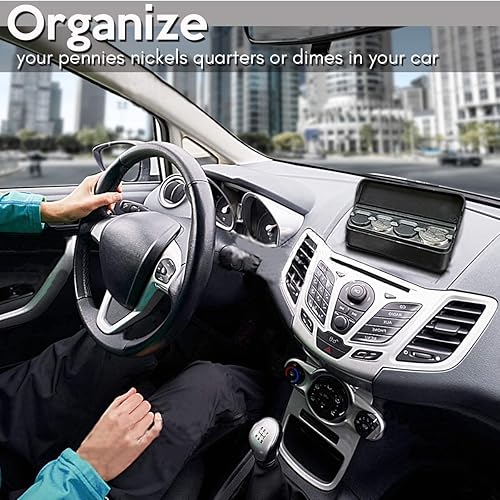 Miniatura 6 de Zone Tech, caja de almacenamiento de monedas, con soporte para monedas, contenedor y organizador de alta calidad.