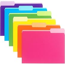 LONGKEY Colored File Folders, Manilla Folders 8.5x11, 6 PCS