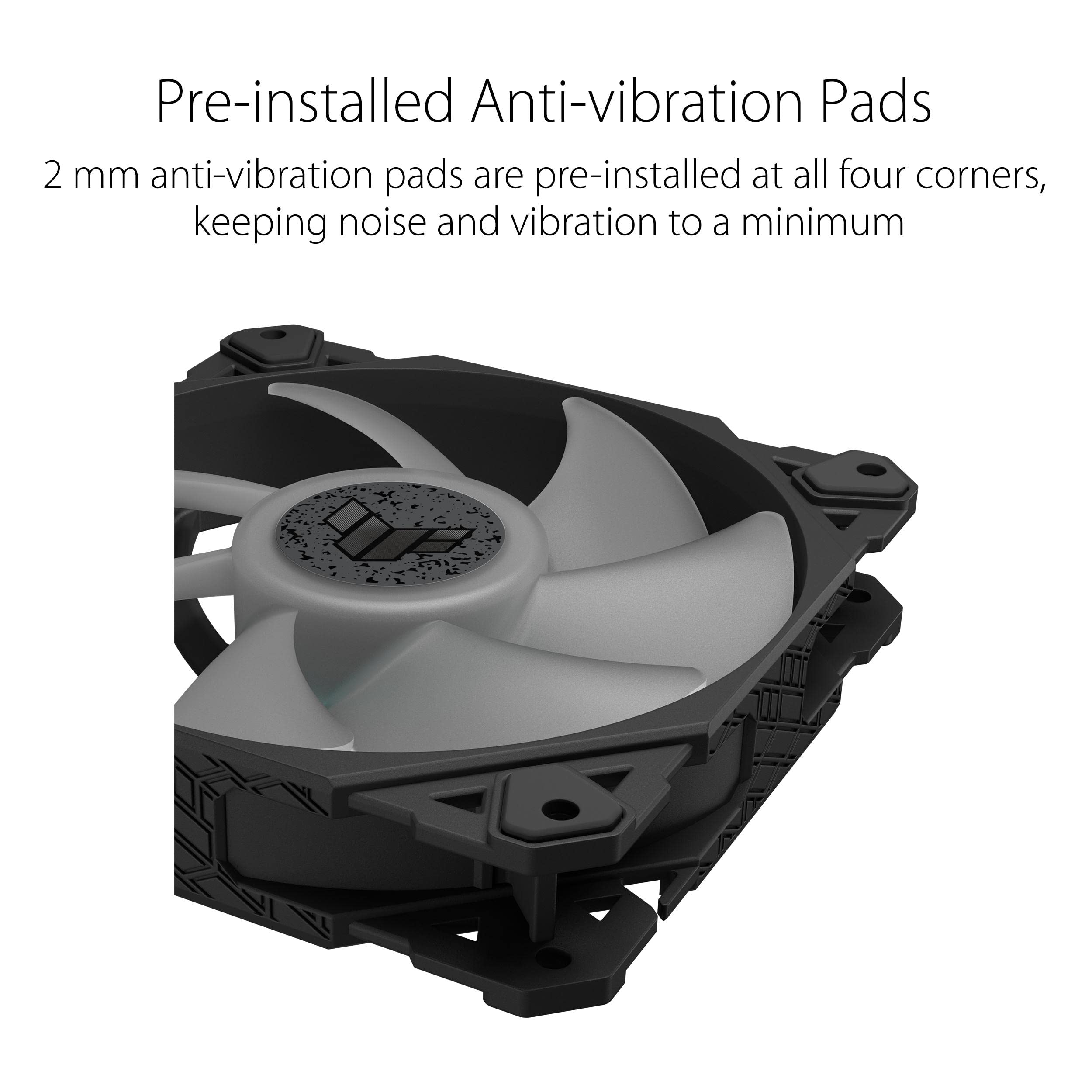 ASUS TUF GAMING TF120 ARGB 3IN1, Ventole da 120mm per Case, Nere, 3 Pezzi | Avanzato Cuscinetto Fluidodinamico (FDB), Illuminazione ARGB Aura Sync, Durata 250.000 Ore, Cuscinetti Antivibrazione