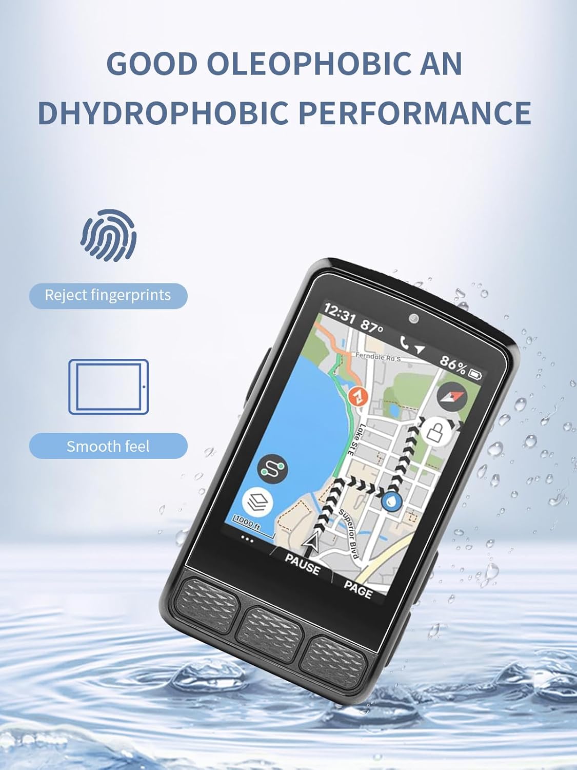 [2 Pack] Screen Protector for Wahoo ELEMNT ROAM V3 GPS Bike Computer, Flexible PET Film Compatible with Wahoo ELEMNT ROAM V3 GPS,Easy Installation, water -Proof.Anti-Fingerprints