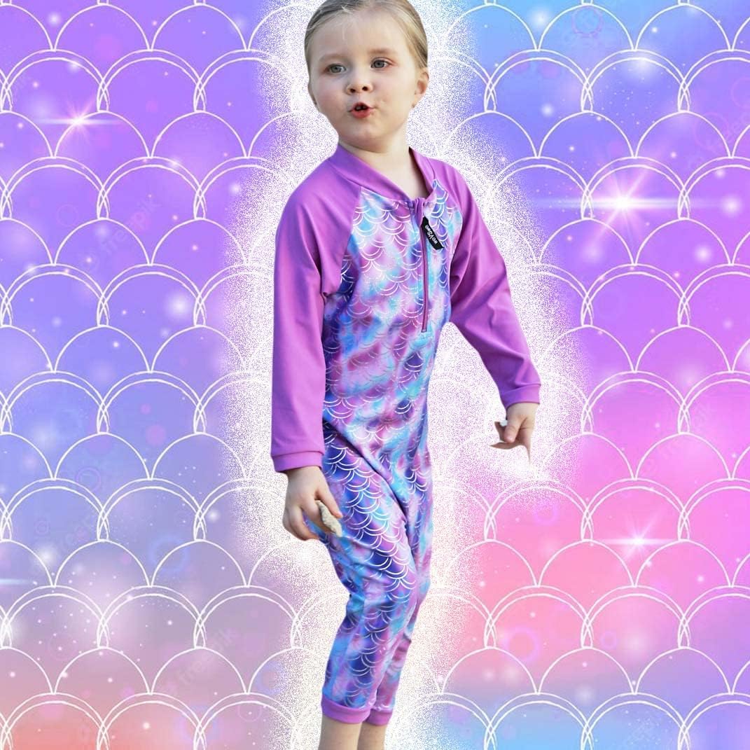 weVSwe Baby Girl Toddler UPF 50+ Rash Guard Swimsuit Sun Protection Beachwear Zipper Bathing Suit 0-3 Years