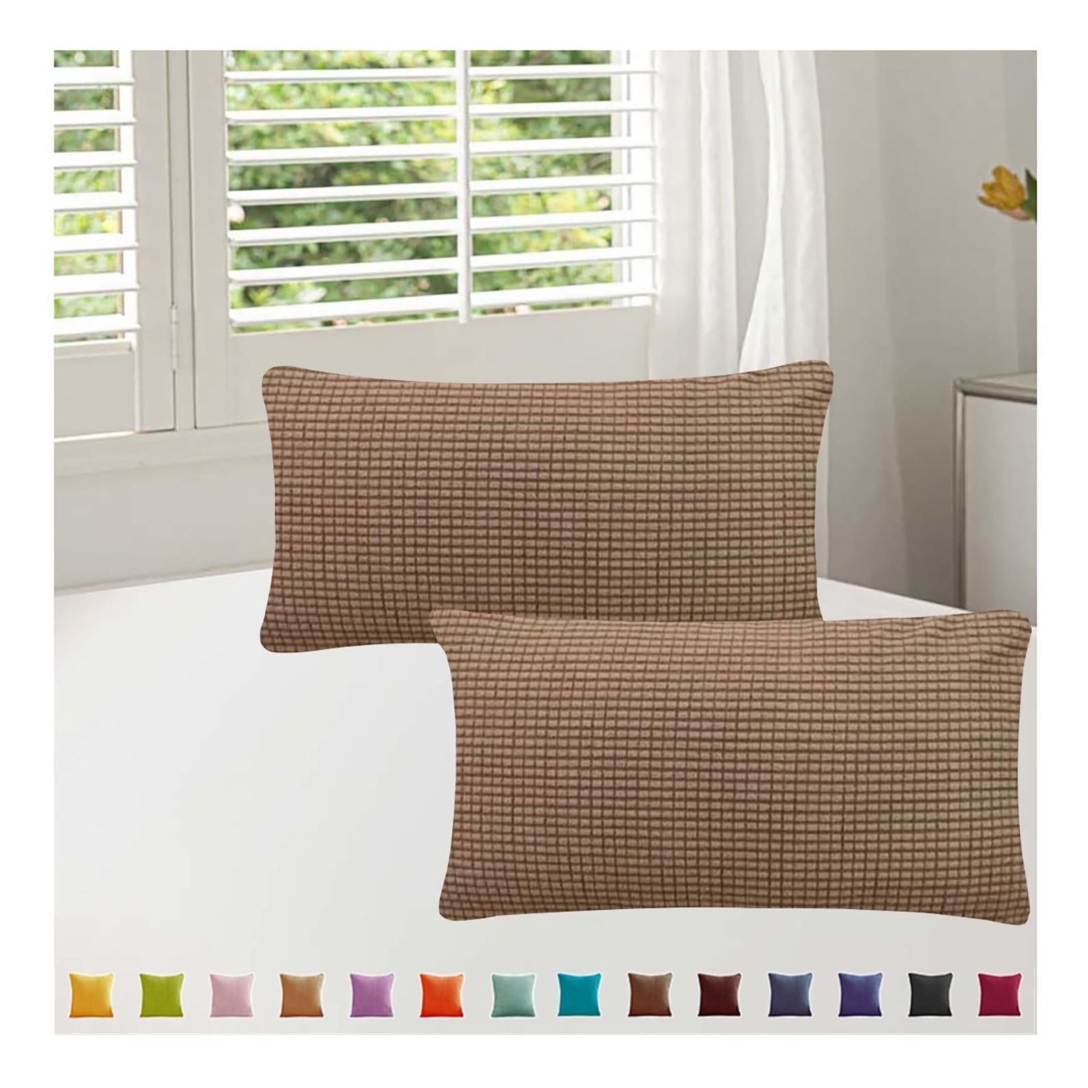 Housse de coussin en velours côtelé 65x65 cm pour un canapé élégant