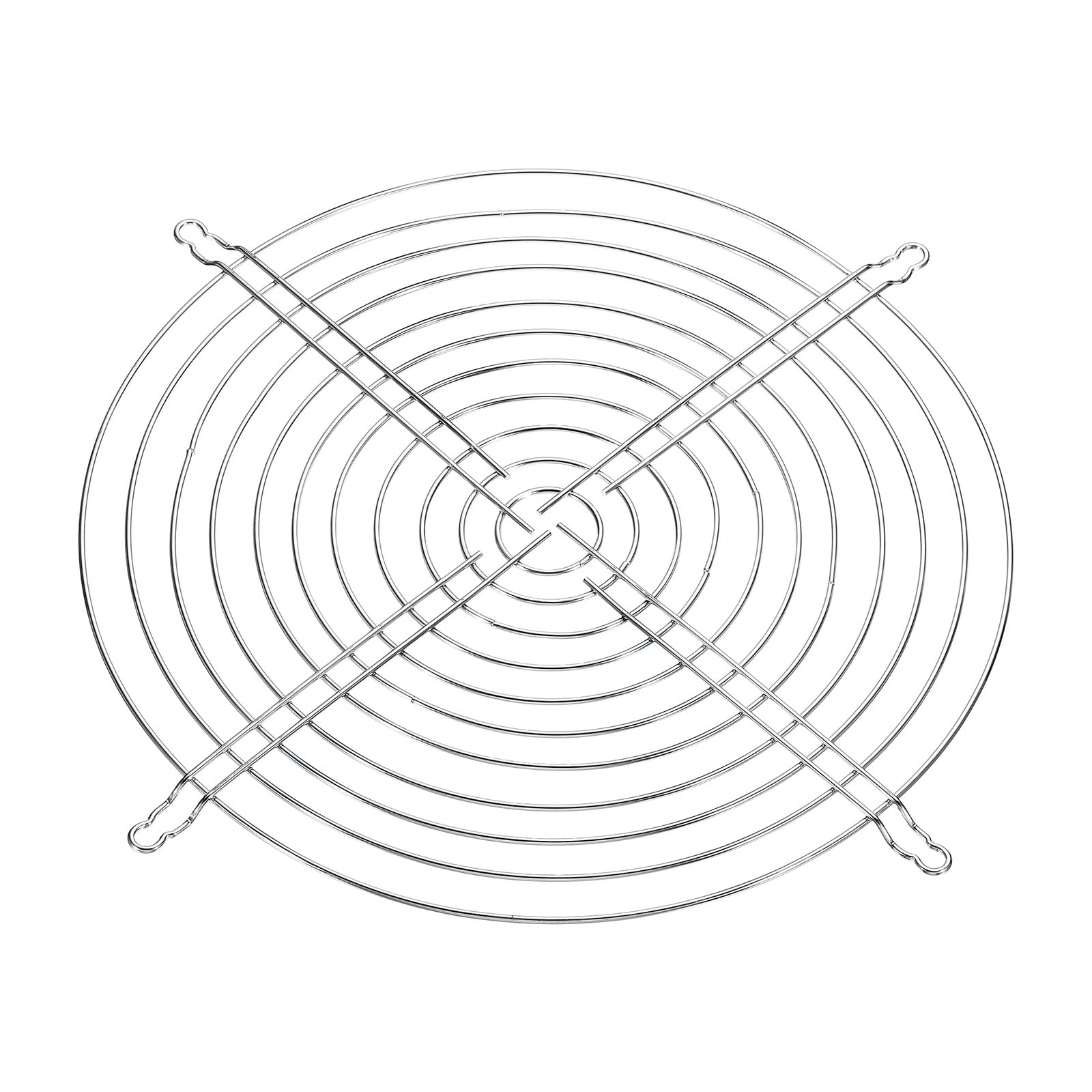 PATIKIL 250mm Ventola Dito Griglia, 2pz Metallo Griglia Protezione Protezione con Vite per Ventola Copertura Protettiva Fai-da-Te, Argento