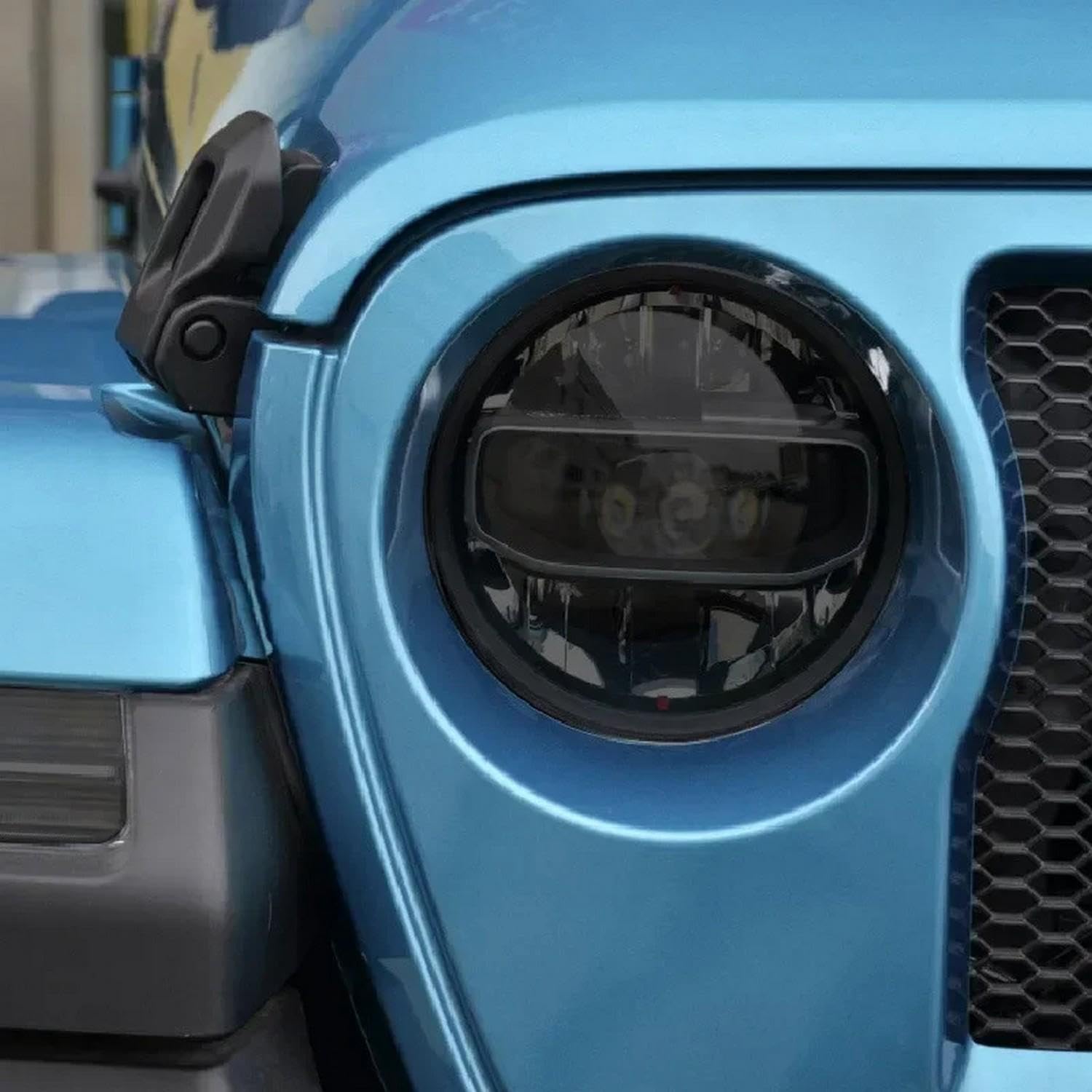 Film protecteur phare Jeep Wrangler JL 2019-2021 Gerrit en TPU noir autocollant 2 pièces