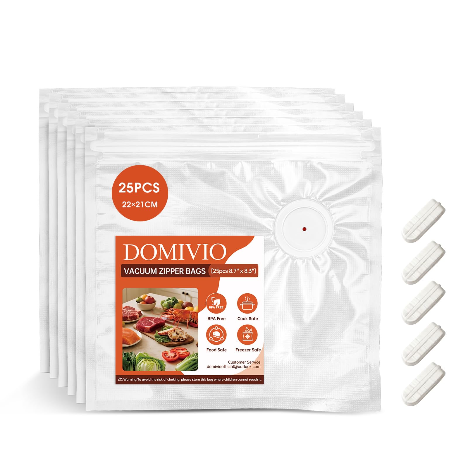 DOMIVIO Vakuumbeutel mit doppeltem Reißverschluss sind in den Größen ZIP-Bags-Diese wiederverwendbaren Sous-Vide-Beutel sind BPA-frei