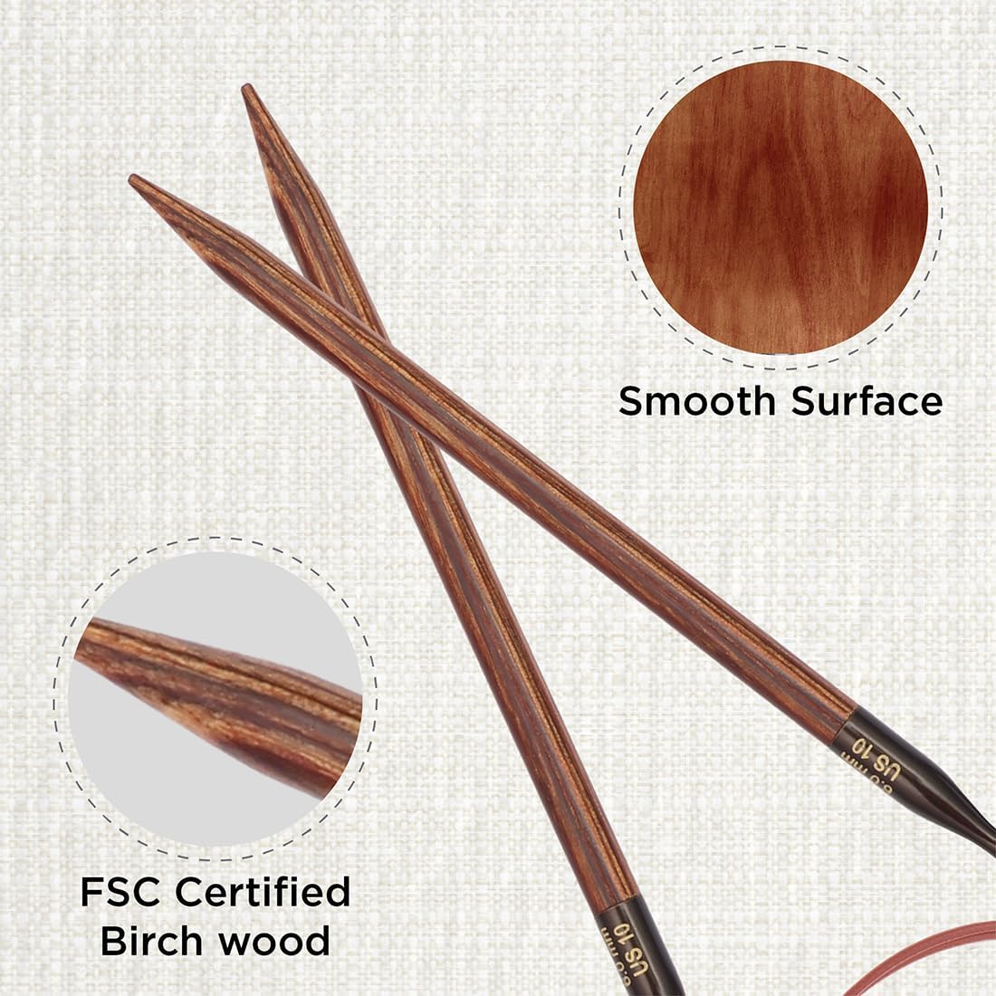KnitPro Ginger Fixed Circular Needles 40" (100cm) | US Size 10 (6mm)