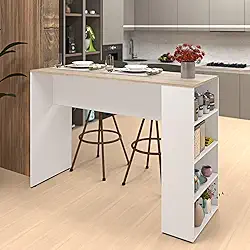 Bancada Cozinha Americana Gourmet com Prateleiras Carvalho