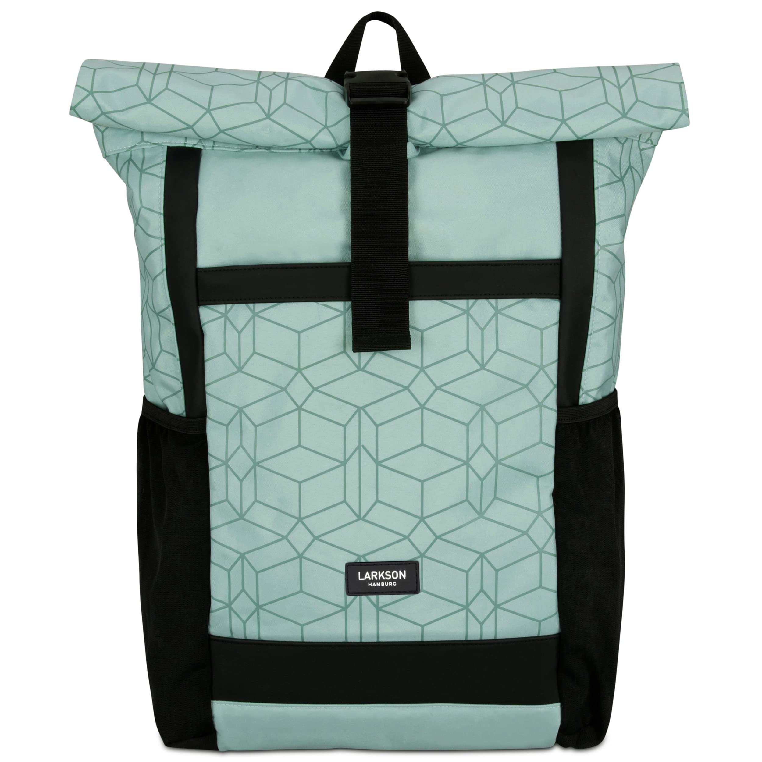 LARKSON Rolltop Rucksack Damen Groß Mint - No 2 - Daypack für Schule, Uni, Fahrrad - 16 Zoll Laptop Fach für Arbeit - Nachhaltig - Anti-Diebstahl - Wasserabweisend