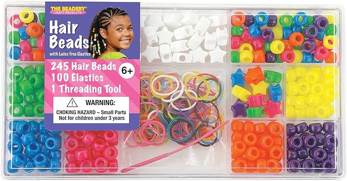 The Beadery 6551 Hair Beads Box, Neon