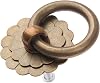 dophee 1PC Vintage Style Brass Ring Pulls, Round Cabinet Knobs Drawer Handles for Dresser Kitchen Cupboard Closet Door Furniture Hardware with Screws, Antique Brass