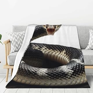 Cobra Snake Throw Blanket Plush Flannel Fleece Blanket, Soft Lightweight Cozy Blankets 60"X50" for Bed Couch Sofa Travel