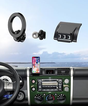 Car Phone Holder for Toyota FJ Cruiser 2007-2014 Accessories, 360 Rotation Phone Mount Compatible with MagSafe, Cell Phone Holder Does Not Affect Air Vent
