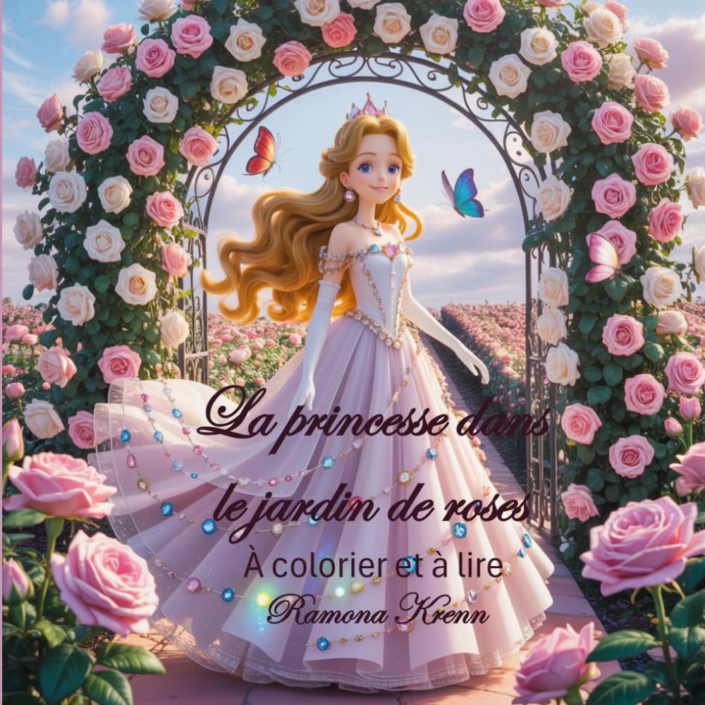 La princesse dans le jardin de roses: À colorier et à lire
