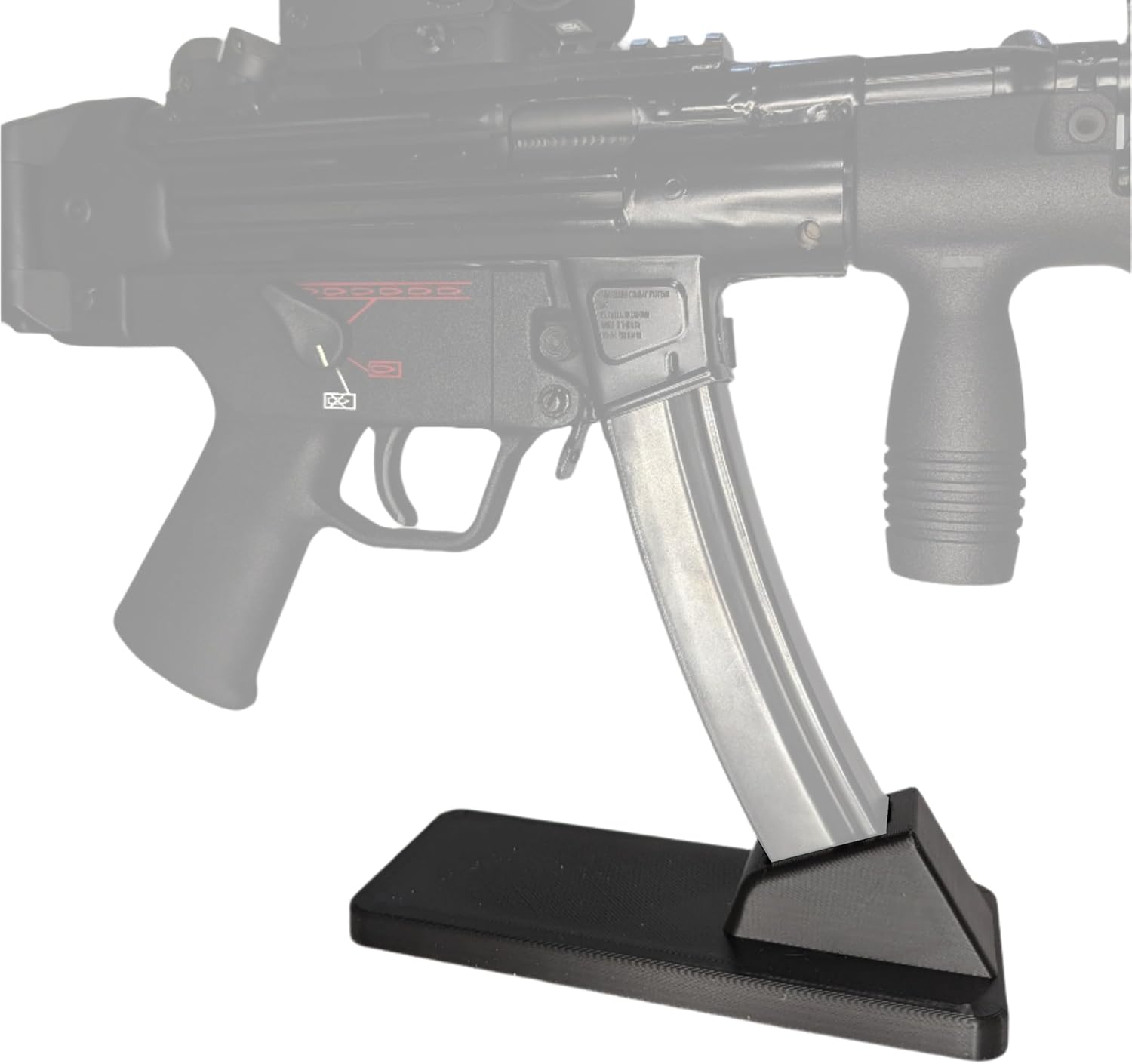 Hammy3DPrints Display Stand for HK MP5 9mm Metal Curved Mag | Rifle Holder Storage Rack