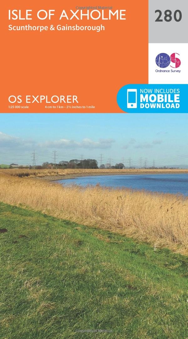 Isle of Axholme Map | Scunthorpe & Gainsborough | Ordnance Survey | OS Explorer Map 280 | England | Walks | Hiking | Maps | Adventure