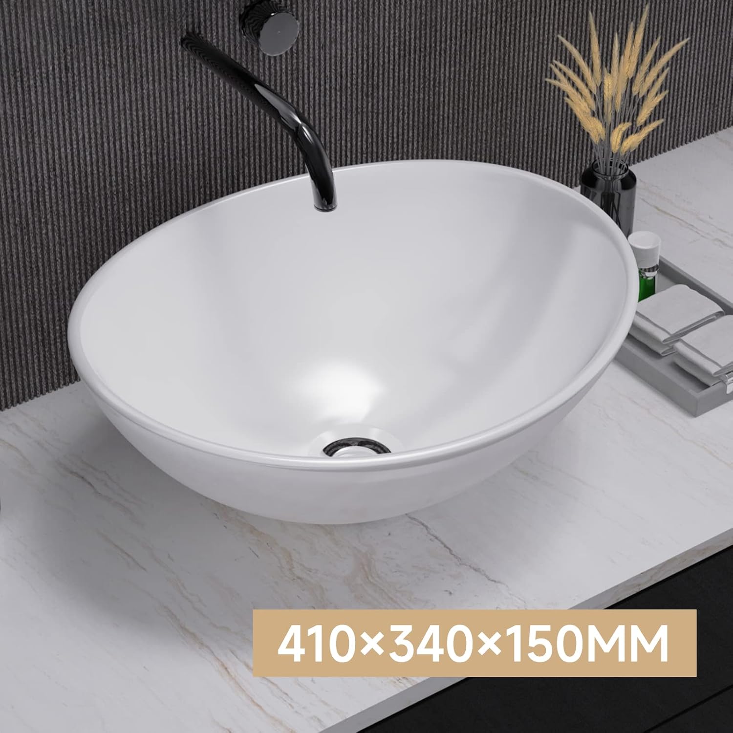 Buy Oval Bathroom Sink Countertop , Ceramic Cloakroom Vanities Hand