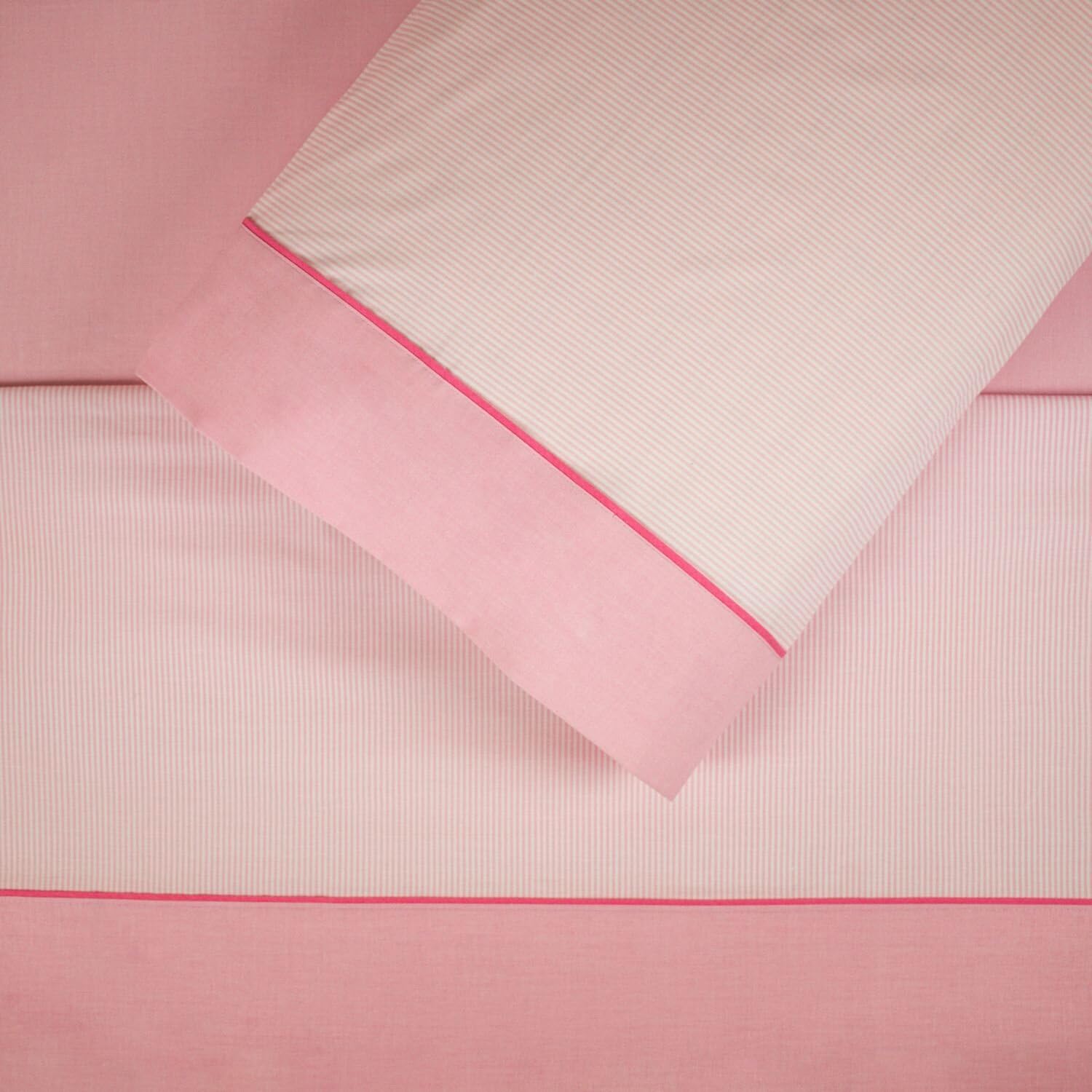 Burrito Blanco Juego de Sábanas Claro de Luna 297 | Sábana 150x180/190 | Juego de Sábanas 150 Algodón/Poliester | Ropa de Cama de 3 Piezas | Disponible en Más Colores y Medidas |Color Rosa