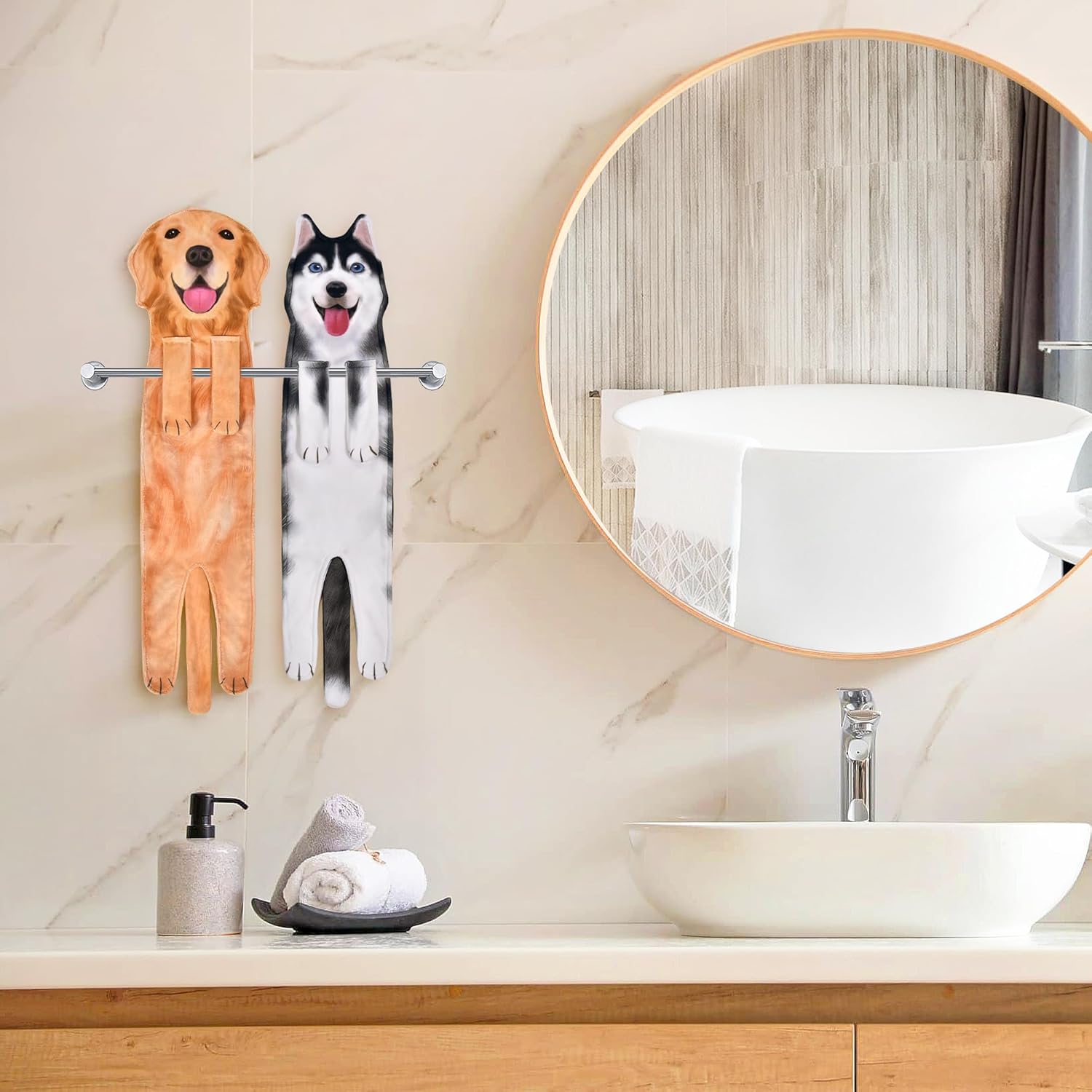 AGRIMONY Golden Retriever Dog Funny Hand Towels for Kitchen Bathroom - Dog Mom Gifts for Women Men- Easter Mothers Fathers Valentines Housewarming Unique Christmas Birthday Gifts for Animal Lovers - Image 5