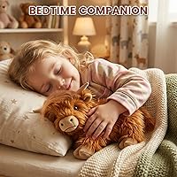 Vista 6 de Vaca de las Tierras Altas de Peluche Calentable y Enfriable, Almohadilla Calentable Microondable para Relajación y Alivio, Juguetes de Peluche